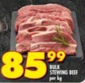 Shoprite Bulk Stewing Beef per kg offer