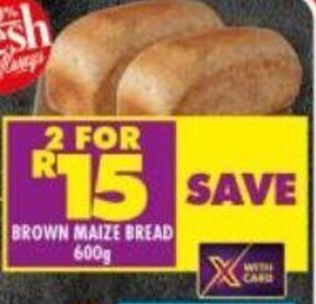 Shoprite Brown Maize Bread 600g offer
