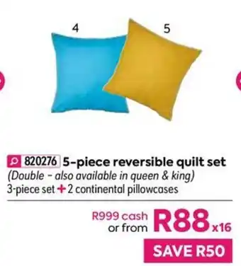 HomeChoice 5-piece Reversible Quilt Set offer