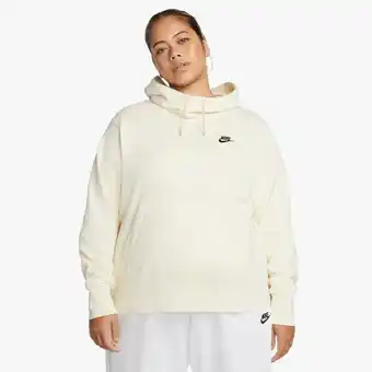 Women's nike sportwear club fleece funnel-neck cream hoodie