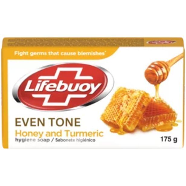 Lifebuoy even tone honey & turmeric hygiene bath soap 175g offer at