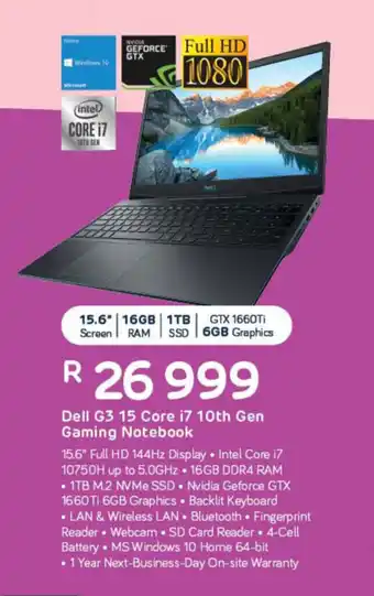 Computer Mania DELL - G3 15 Core i7 10th Gen Gaming Notebook offer