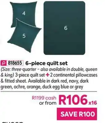HomeChoice 6-piece Quilt Set offer
