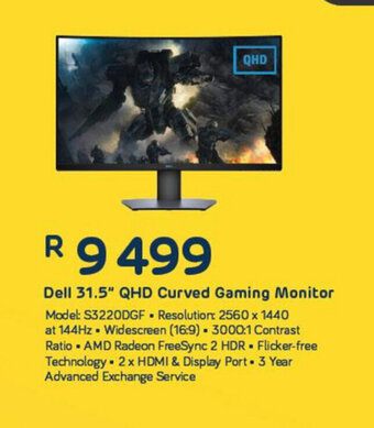 DELL - 31.5" QHD Curved Gaming Monitor
