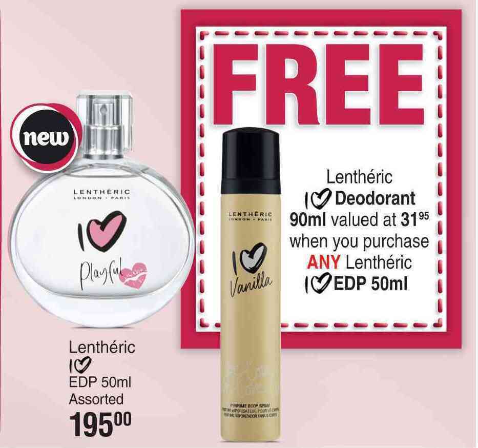 Lentheric i love edp assorted-50ml offer at Dis-Chem