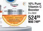 Dis-Chem Eucerin hyaluron filler 10% pure vitamin c booster-3 x 8ml offer
