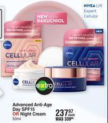 Dis-Chem Nivea advanced anti age day spf15 or night cream-50ml each offer
