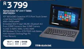 Computer Mania Mecer - Xpress Exec 10" 2-in-1 Tablet - MW10Q16+ offer