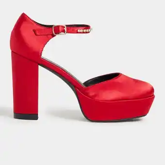 The FIX Women's red satin platform heel offer