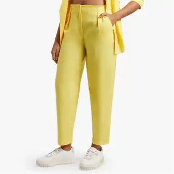 Women's yellow tapered balloon pants