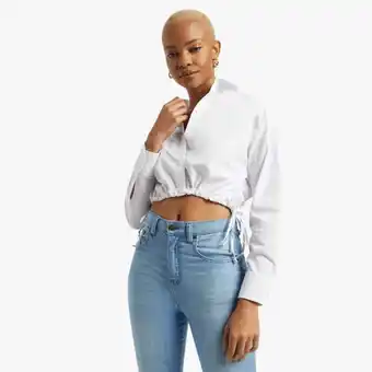 The FIX Women's white boxy drawcord shirt offer