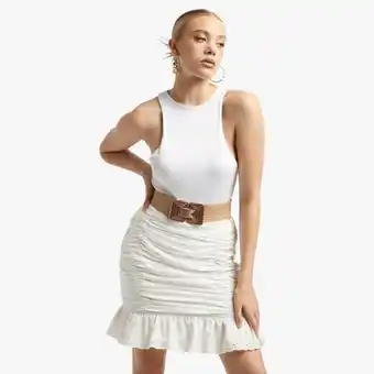The FIX Women's white front ruched mini skirt offer