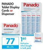 Makro Panado tablet display cards or dispenser-48 x 2's offer
