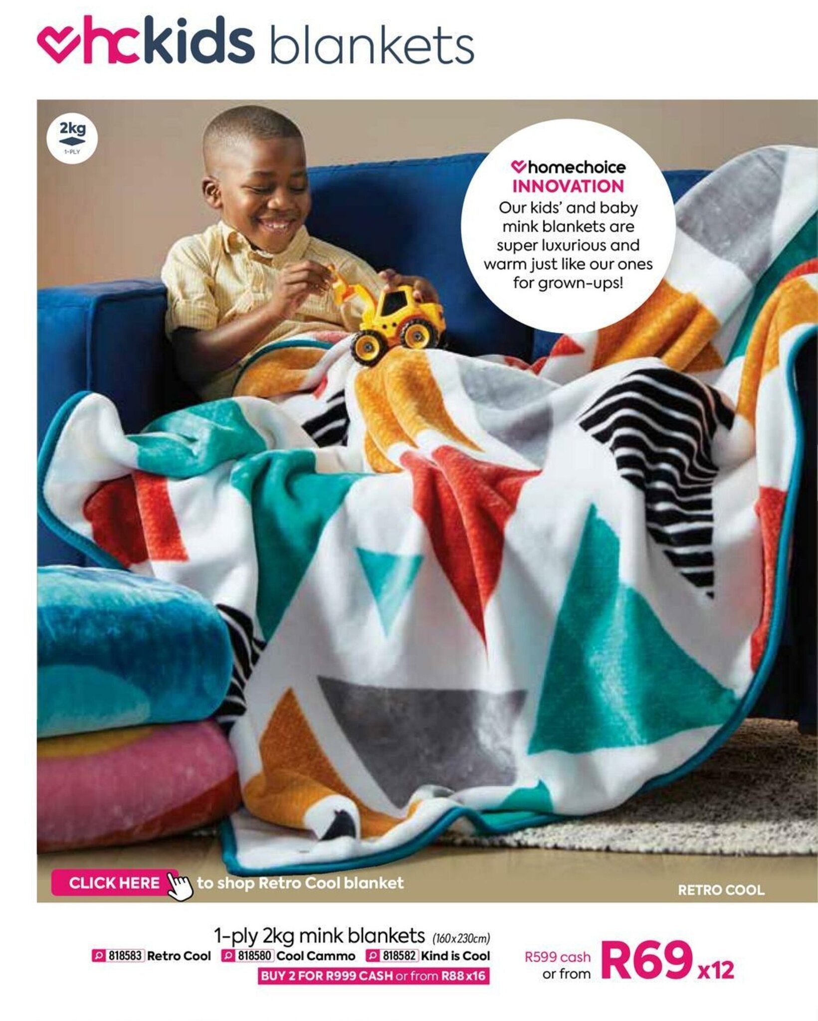 Retro Cool 1Ply Mink Blankets offer at HomeChoice