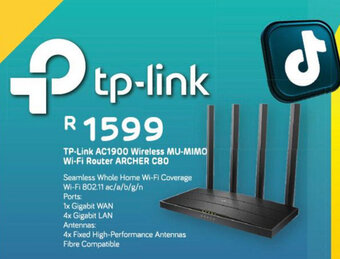 Computer Mania Tp-Link - AC1900 Wireless MU-MIMO Wi-FI Router Archer C80 offer