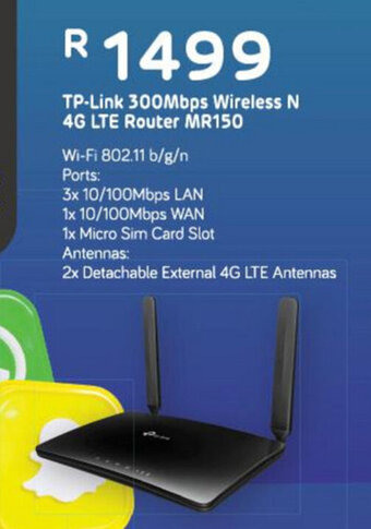Computer Mania Tp-Link - 300Mbps Wireless N 4G LTE Router MR150 offer