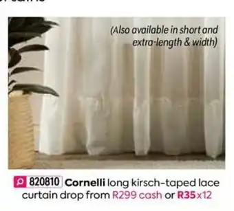 HomeChoice Cornelli Long Kirsch-taped Lace Curtain offer