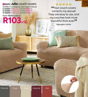 HomeChoice Julia couch covers 1-seater offer