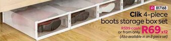 Clik 4-piece boots storage box set