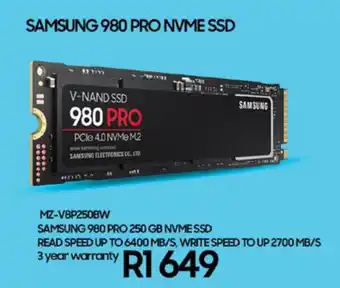 Computer Mania Samsung 980 Pro 250GB NVME SSD - MZ-V8P250BW offer