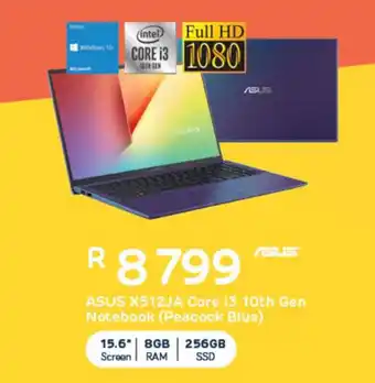 Computer Mania Asus - X512JA Core i3 10th Gen Notebook (Peacock Blue) offer