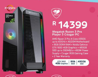 Computer Mania Megatek Ryzen 3 Pro Player 3 Cougar PC offer