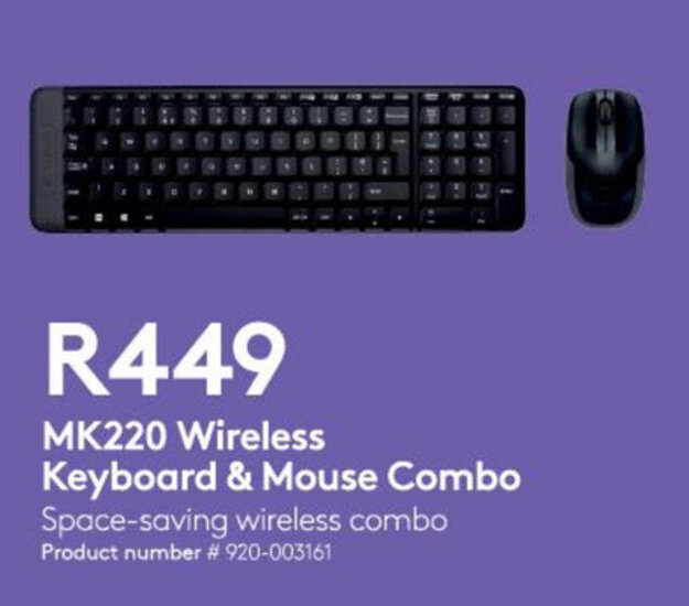 MK220 Wireless Keyboard & Mouse Combo offer at Computer Mania