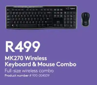 MK270 Wireless Keyboard & Mouse Combo