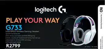 Computer Mania Logitech - G733 Lightspeed Wireless Gaming Headset offer