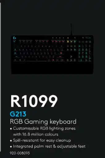 Computer Mania G213 RGB Gaming Keyboard offer