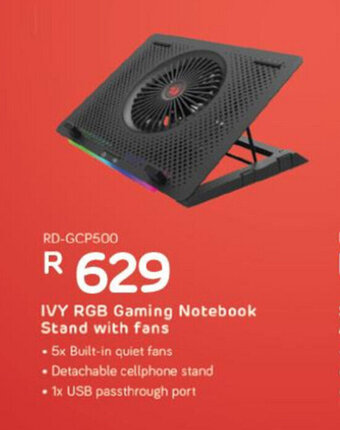 Redragon - IVY RGB Gaming Notebook Stand with Fans