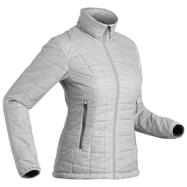 Women's padded jacket mt100 grey offer at Decathlon