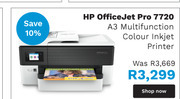 HP Officejet Pro 7720 A3 Multifunction Colour Inkjet Printer