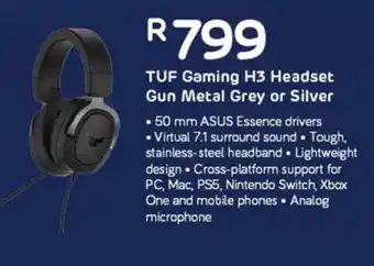 Computer Mania Asus - TUF Gaming H3 Headset Gun Metal Grey or SIlver offer