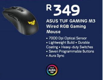 Computer Mania Asus - TUF Gaming M3 Wired RGB Gaming Mouse offer