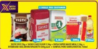 Shoprite Tastic Rice 2kg+Sasko Cake Flour 2,5kg offer