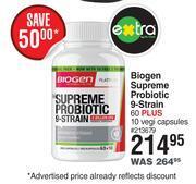 Dis-Chem Biogen supreme probiotic 9 strain 60 plus 10 vegi capsules offer