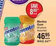Dis-Chem Mentos gum assorted-60 piece each offer