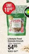 Dis-Chem Lifestyle food granola crunch assorted-750g offer