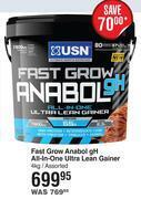 Dis-Chem Usn fast grow anabol gh all in one ultra lean gainer assorted-4kg offer