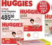 Dis-Chem Huggies 2 pack gold nappies 2 x sizes 2-5-per 2 pack offer