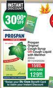 Dis-Chem Prospan original cough syrup or cough liquid with menthol-200ml each offer