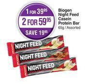 Biogen night feed casein protein bar assorted-65g each