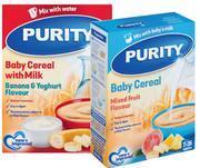 Dis-Chem Purity baby cereal mix with water (stages 1-3) assorted-200g offer