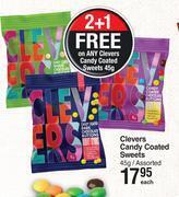 Clevers candy coated sweets assorted-45g each