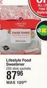 Dis-Chem Lifestyle food sweetener-200 stick sachets offer