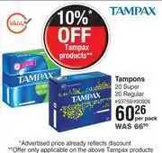 Dis-Chem Tampax tampoms 20 super 20 regular-per pack offer