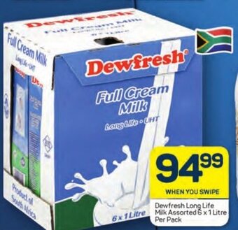 Pick n Pay Dewfresh Long Life Milk Assorted 6x1 Litre per pack offer