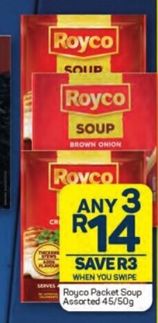 Pick n Pay Royco Packet Soup Assorted 45/50g offer