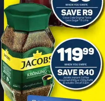 Pick n Pay Jacons Instant Coffee assorted 200g or 230g Refill (Excludes Decaf) each offer